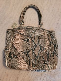 Bebe Snakeskin Print Handbag