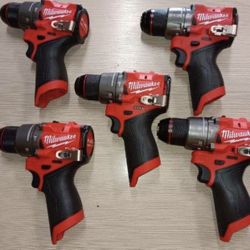 Milwaukee New Hammer Drill M12 Fuel Brushless - No Battery $85 Each One 