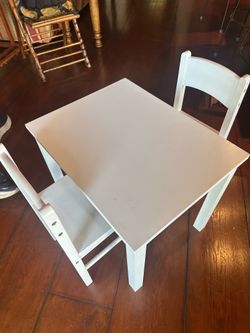 White Kids Table + 4 Chairs – Good Condition
