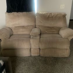 Medium Size Tan Recliner Chair/Couch 