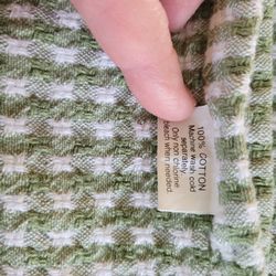 Green gingham tablecloth 52" x 72"