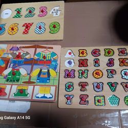 Puzzles (3) Wooden Missing Pieces