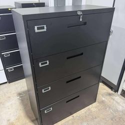 4 Drawer File Cabinet with Lock, Filing Cabinet for Home Office, Metal Locking Office File Storage Cabinet with Drawers
