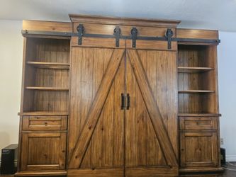 Rustic Barn Door Entertainment Center