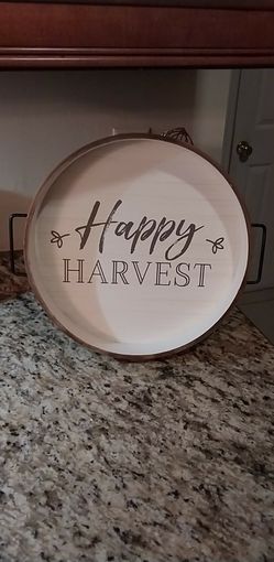 Decorative fall harvest tray decor