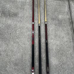 pool cues 50 for all three