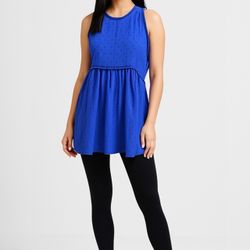 Staccato Women's Electric Blue Tunic Embroidered Rayon Size S