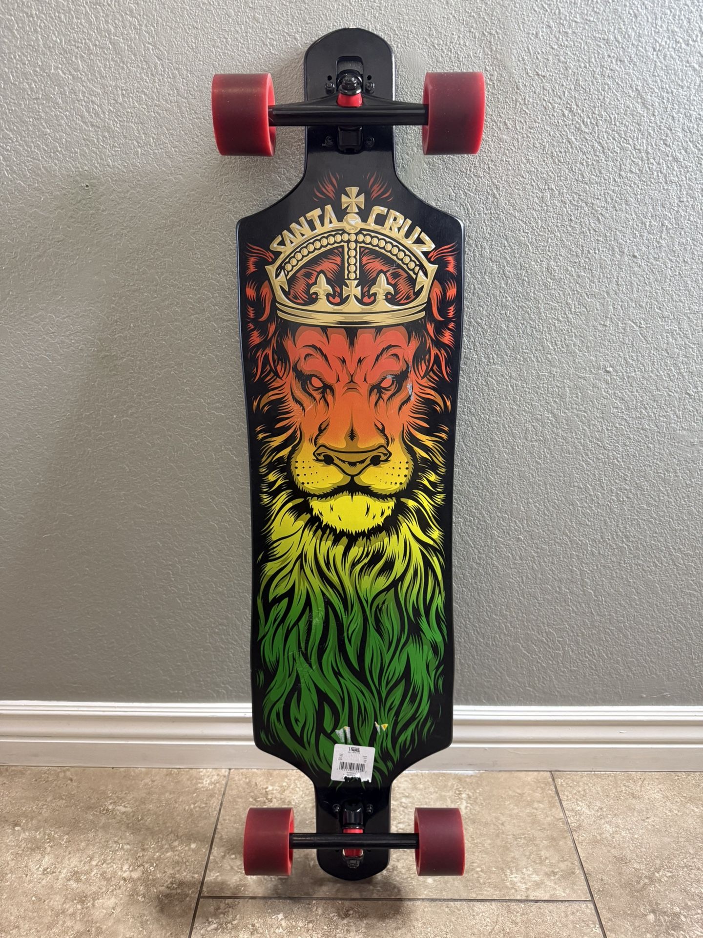 Lion God Rasta Drop Thru Cruzer Freeride Longboard.