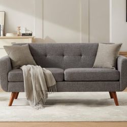 Brand New Modern Gray Sofa / Loveseat – Mid-Century Style