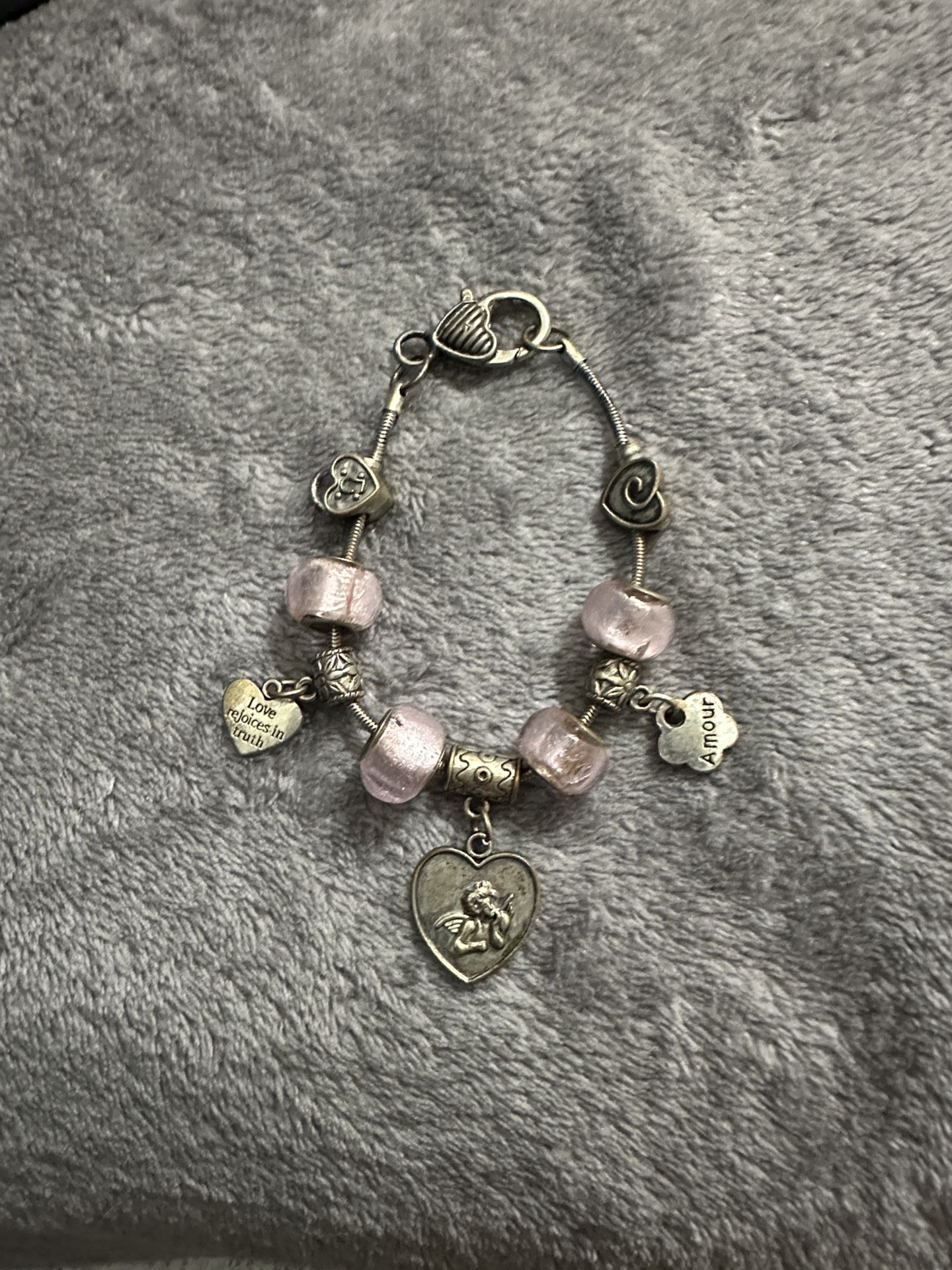 Silver Heart Charm Bracelet