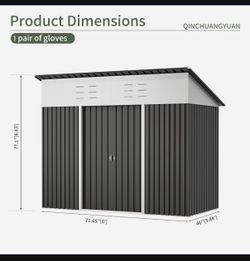 6 x 3.84ft Outdoor Storage Shed – Metal Storage Shed