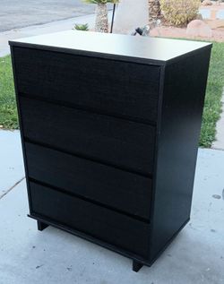Black 4-Drawer Tall Dresser Chest