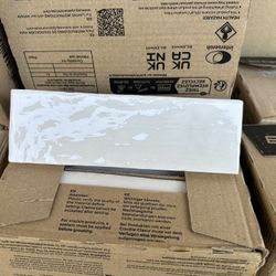 Serena White 3x8” Glossy Ceramic Subway Tiles - 20 Boxes (107 sqft)