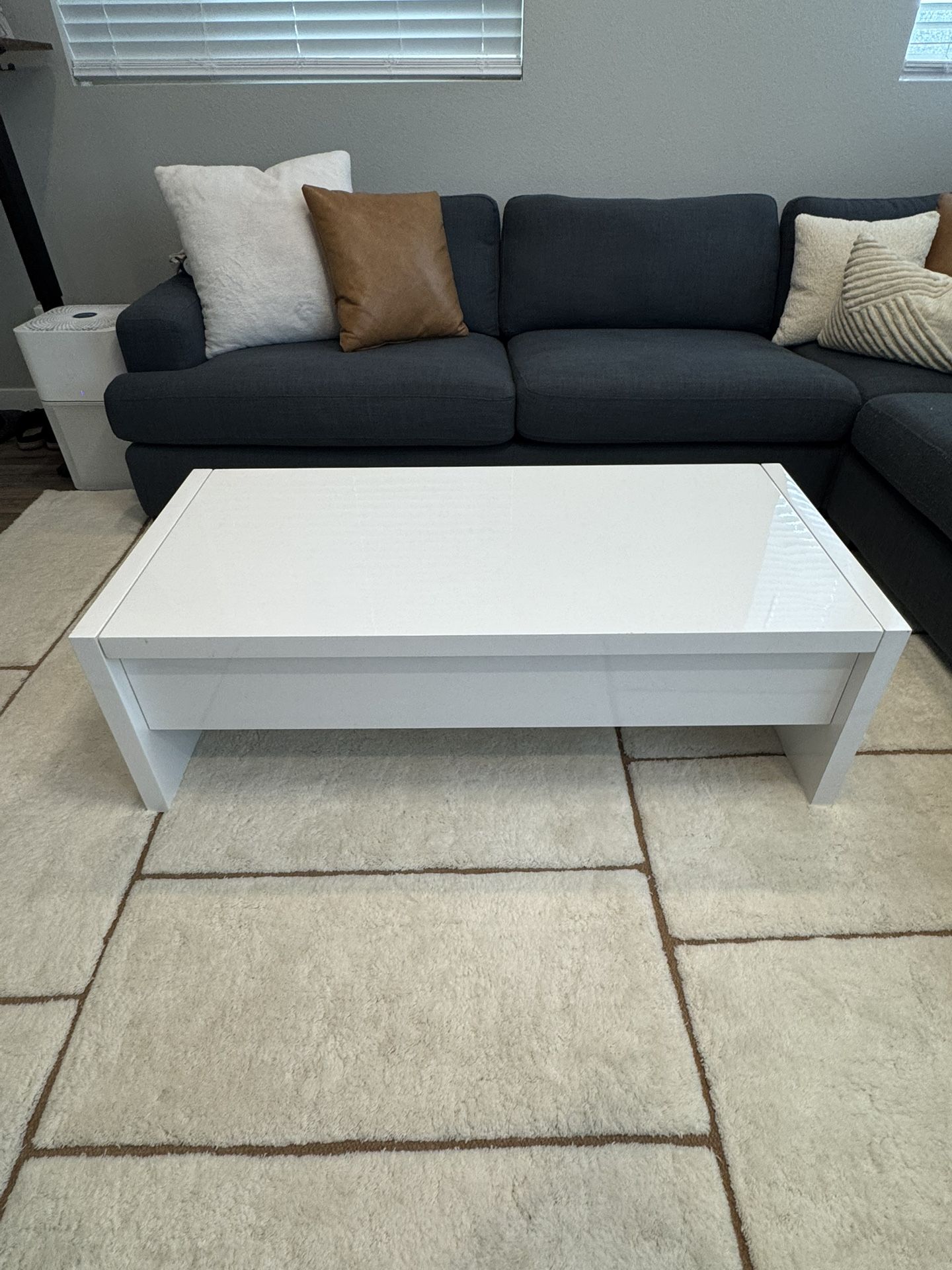 White Coffee Table With Storage
