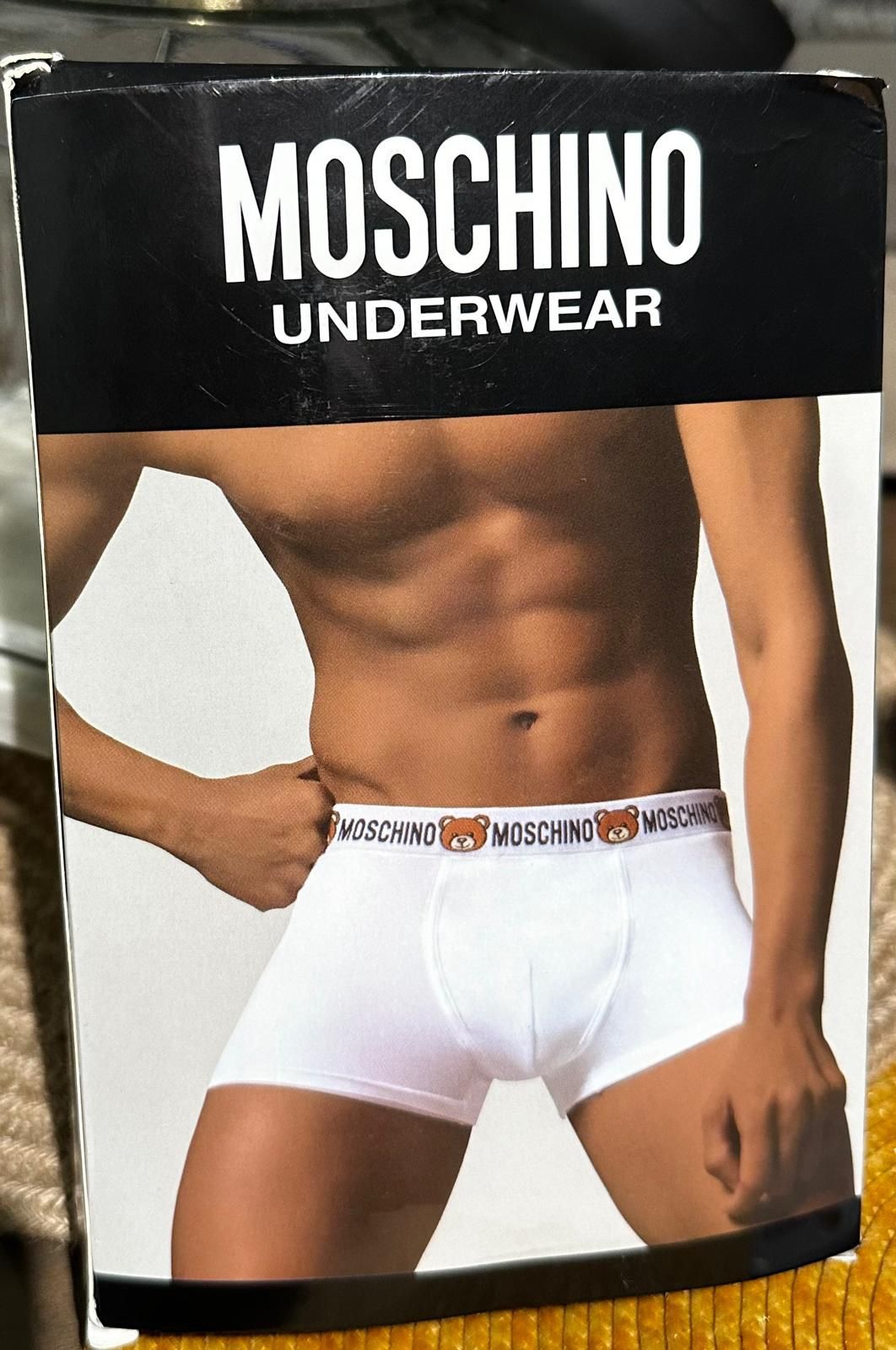 MOSCHINO 3-PACK CLASSIC ( WHITE, BLACK,GRAY ) BOXER BRIEF UNDERWEAR !!!