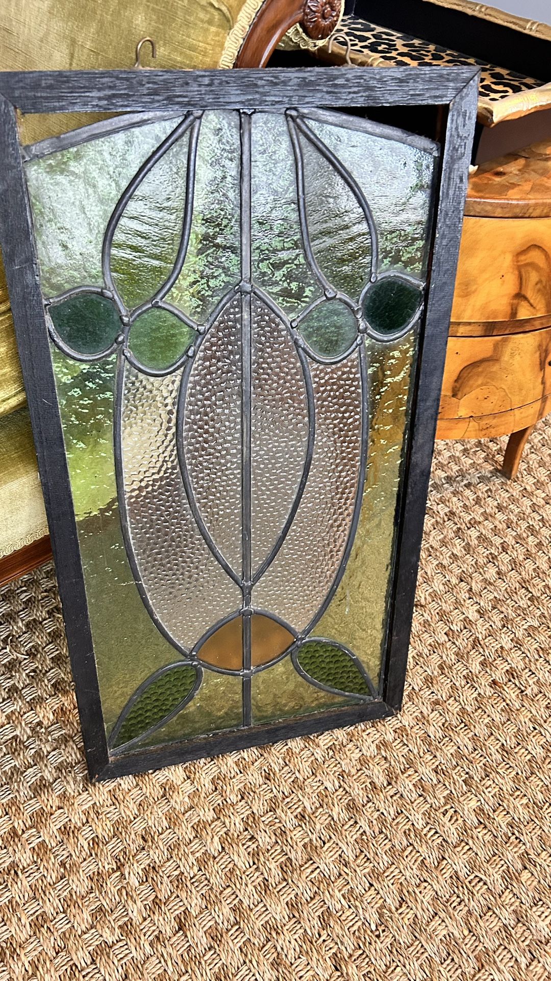 Vintage Stained Glass Panel