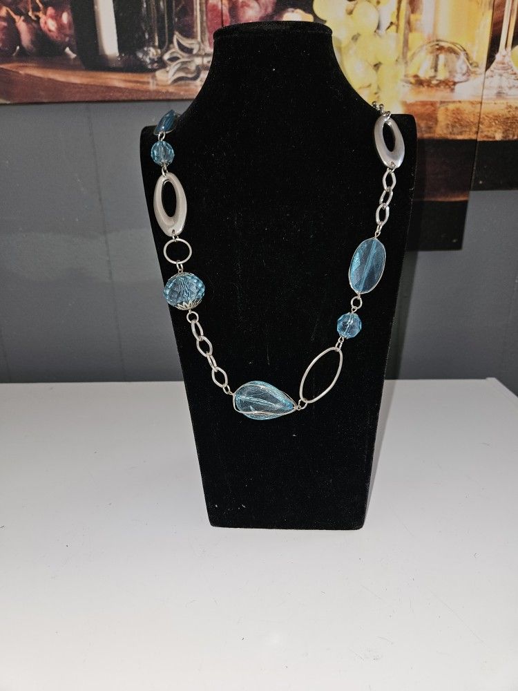 Aqua Blue and Silver Belt