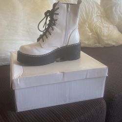White And Black Boots