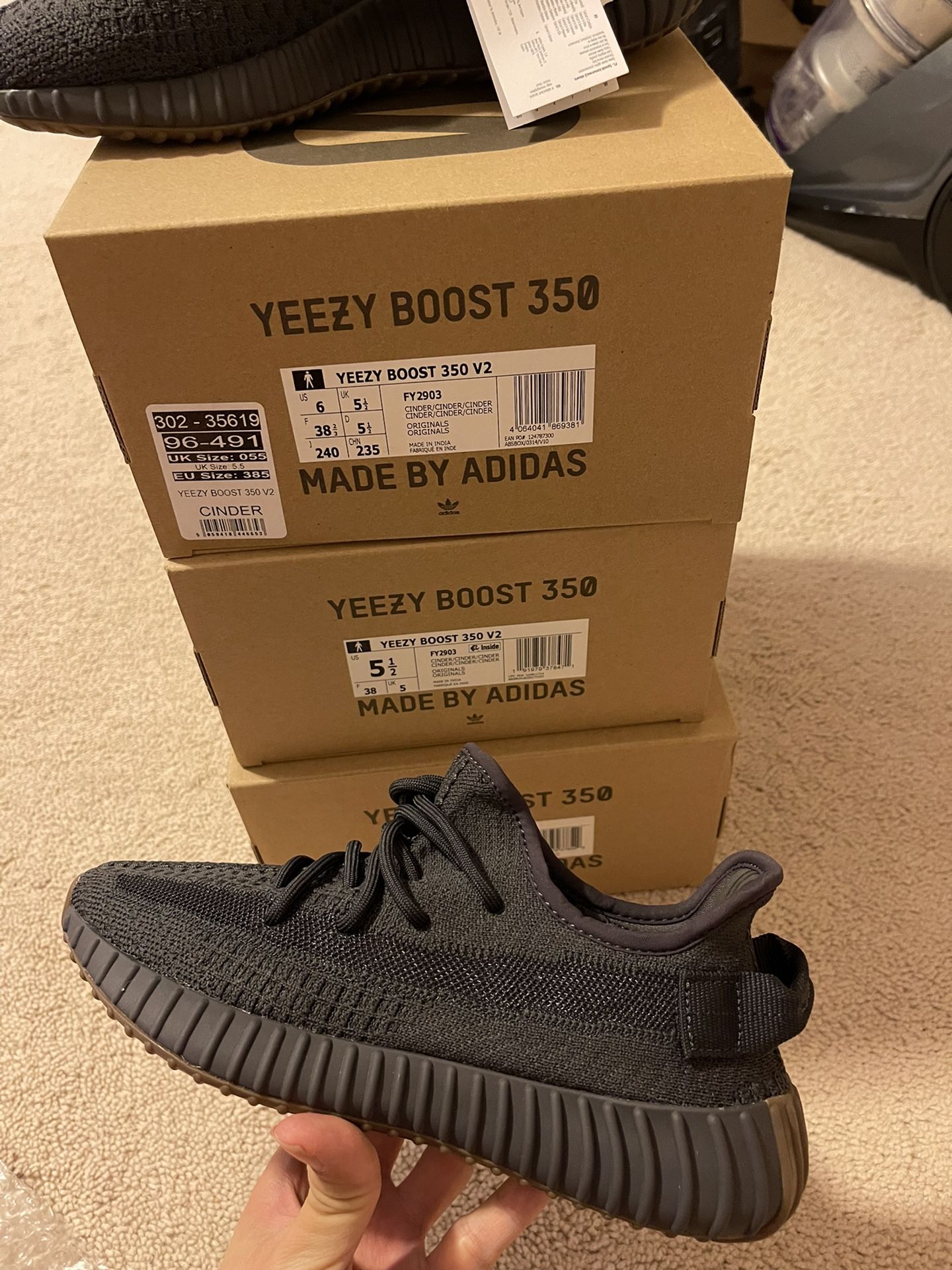 Yeezy Boost V2 Cinder Non Reflective Size 6, 13M