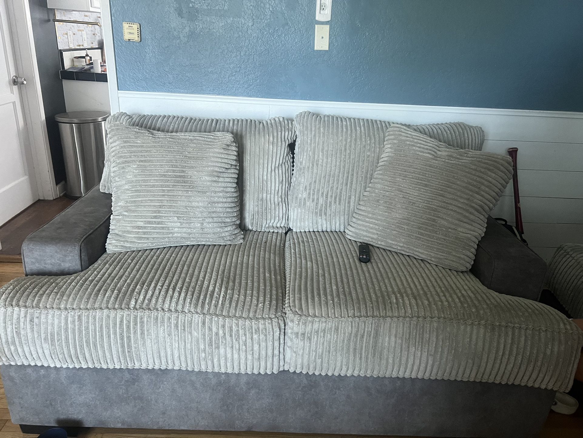 Grey Corduroy Couch