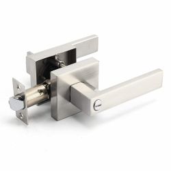 Privacy Door Handle with Lock, Easy to Install for Interior Door, High Security Heavy Duty Door Levers, Modern Adjustable Latch Satin Nickel Door Leve