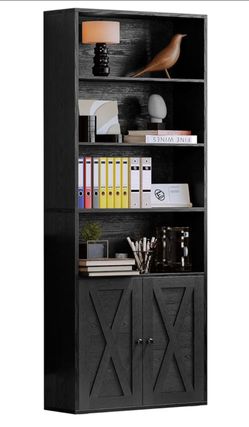 Farmhouse Bookshelf Bookcase with Doors