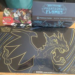 Phantasmal flames pkmn center etb, booster box and upc