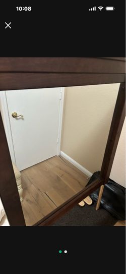 Dark Wood Framed Wall Mirror