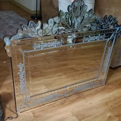 Venetian Glass Beveled Mirror ((Firm Price))