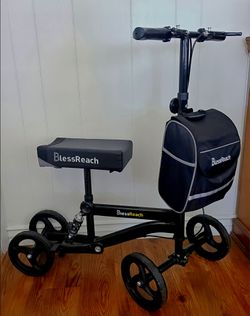 BLESSREACH KNEE SCOOTER/WALKER. DUAL BRAKES. STORAGE BAG. EXCELLENT CONDITION!