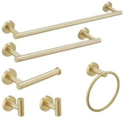 BWE 6-Piece Towel Bar Set In Brushed Gold