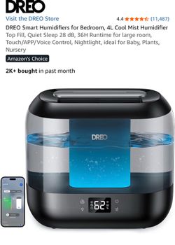 DREO Smart Humidifiers for Bedroom, 4L Cool Mist Humidifier