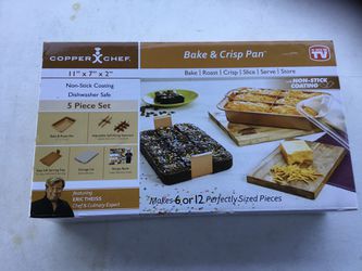 Copper chef 5 pc bake and crisp baking set