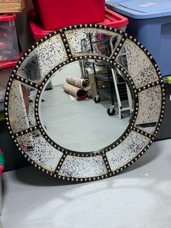 Large round mirror