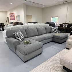 Birkdale Court Gray Double Sectional