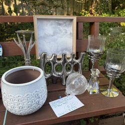 8 Piece Lot Of Coordinating Home Decor Art Vases Candle Holders Anthropologie Z Gallerie