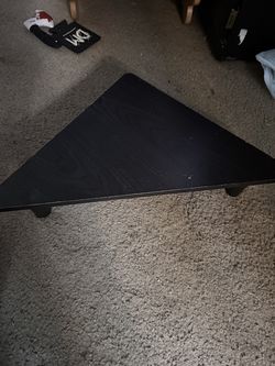 Dark brown corner  monitor riser stand