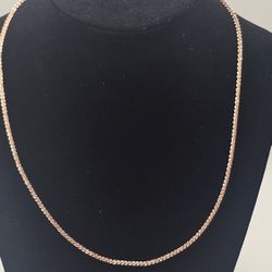 18" Cactus Rose Gold Over Sterling Silver Chain – Rare Link Style
