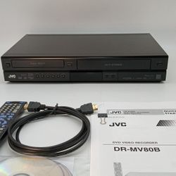 JVC, DVD Recorder/VCR, with Remote, Manual And Cable. HDMI Output. Works Great.(DR-MV80 B)
