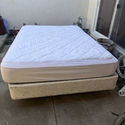 Queen Sized Mattress, Box Spring, & Bed Frame