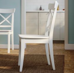 Set of 2 IKEA ROSENTORP White Dining Chairs – Heavy Duty & Sturdy