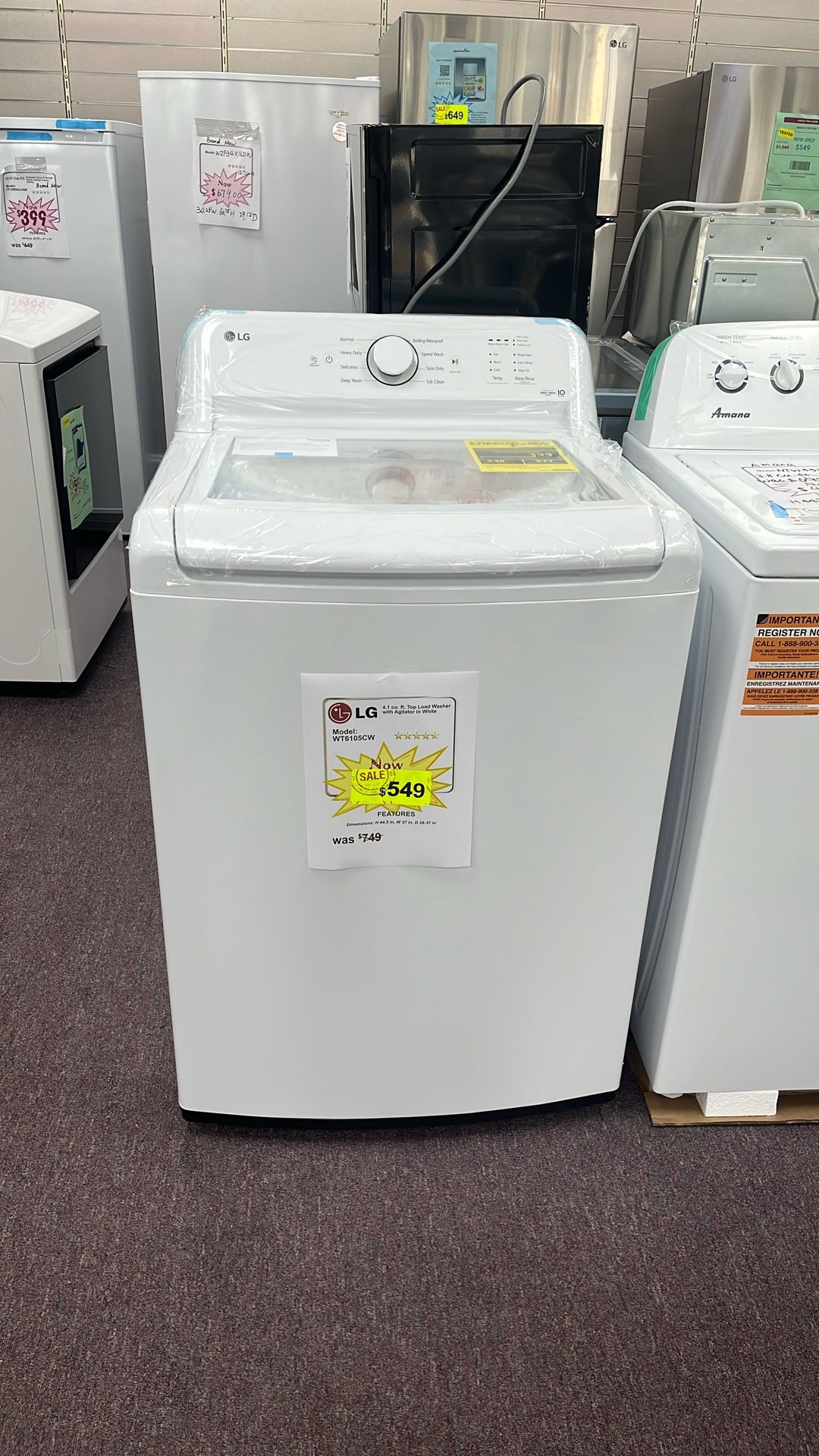 Washer Top Load New Open Box 1 Year Warranty