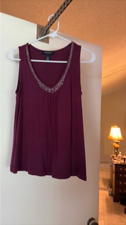 Maroon tank with embellishment