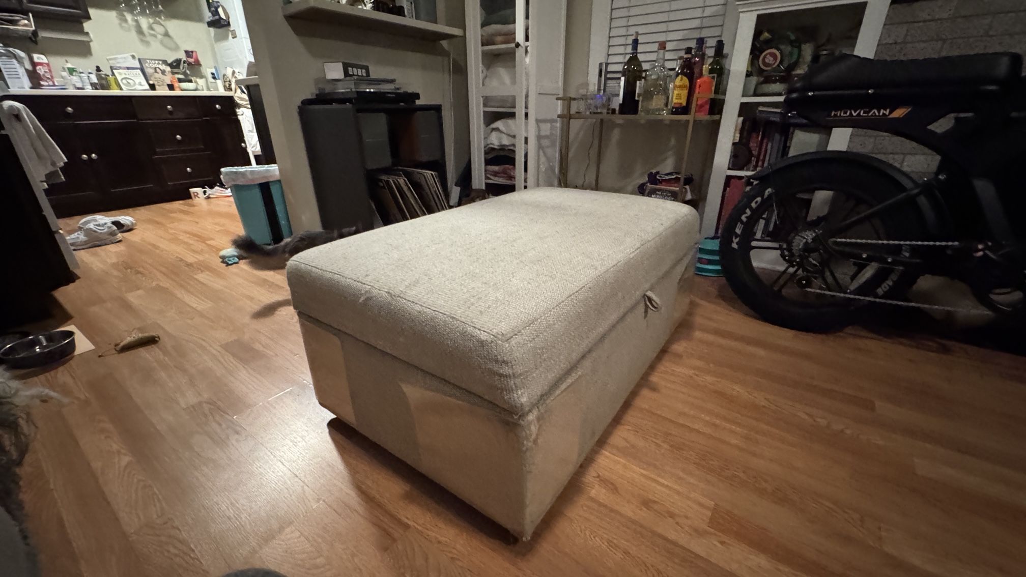Crate&Barrel Ottoman with Storage and Table