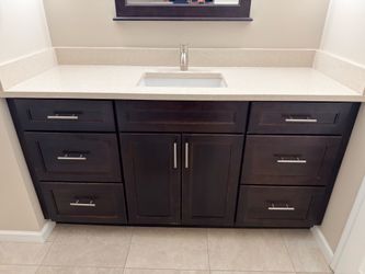 Full Bathroom Renovation : Vanity, Mirror, Lights, Fixtures  and more .