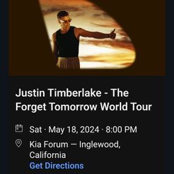 Justin Timberlake May 18th Los Angeles Kia Forum Face Value