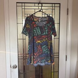 LuLaRoe Geometric Print Flowing Blouse-Size Small