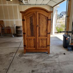 Pottery Barn Solid Oak Armoire