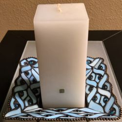 PartyLite New Spring Water Pillar Candle Holder