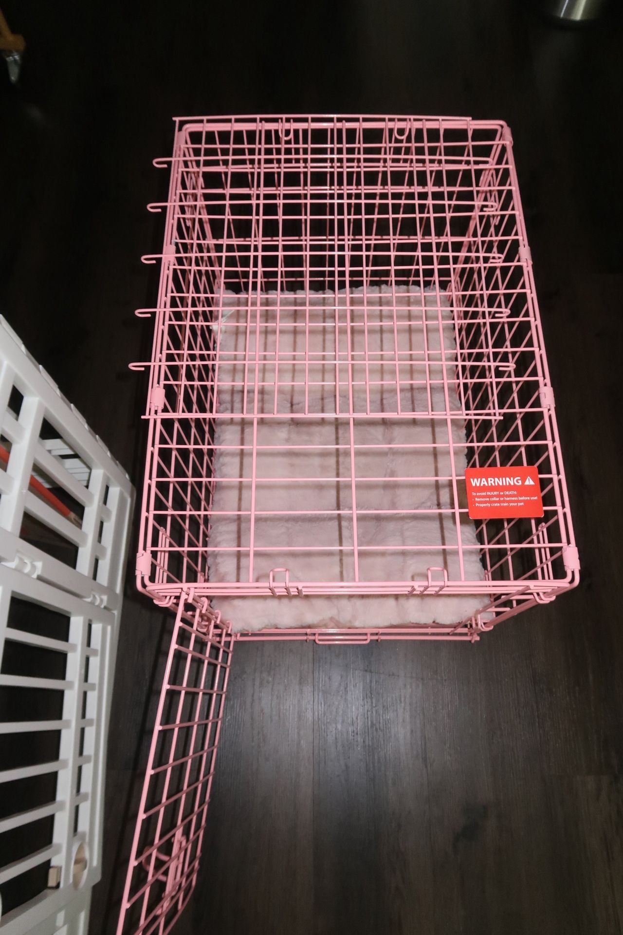 Pink Puppy Crate w/ Bed